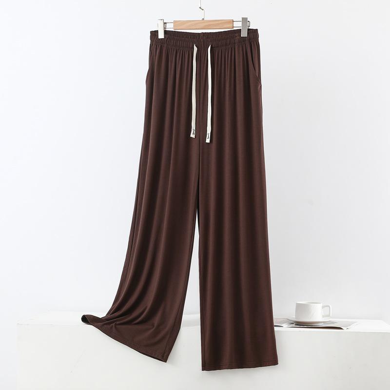 Women's Plus Size Wide-Leg Drawstring Pants with Pockets - Casual Spring/Summer Elastic Waist Trousers