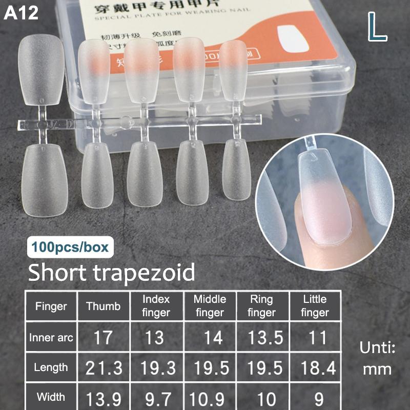 100Pcs/Box Fake Nail Tips Full Cover Coffin Press On Nail Extension Clear Soft Gel Tips False Nail Design Manicure Tools