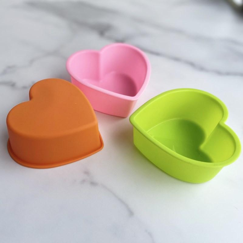 3 Inch 8cm Heart Mousse Chocolate Soap Mold Silicone Cake Molds Cake Decorations Bakeware Baking Pan