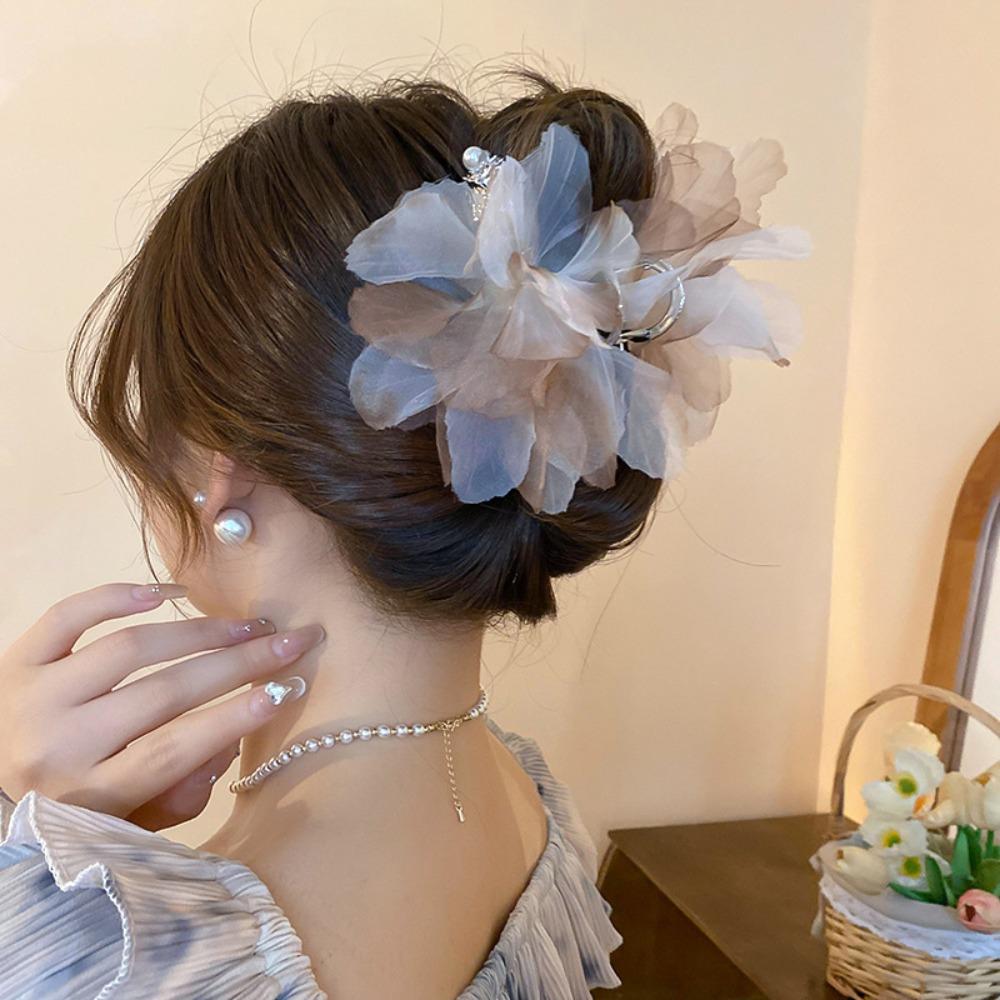 

Zinc Zinc Zinc Alloy Flower Shark Clips Cloth Flower Hair Clips Colorful Flower Hair Claws Bridal Wedding