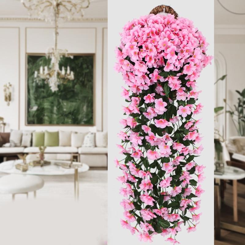 Realistic Silk Plastic Violets Wall Mounted Floral Display Maintenance Frees Indoor Decorative Flower Accessory