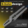Copper Pipe Repair Pliers 6 Hole with Extended Lever Arm Tube Rounder Tubing Bender 1/4 3/8 1/2 5/8 3/4 7/8 Inch Manual Pliers