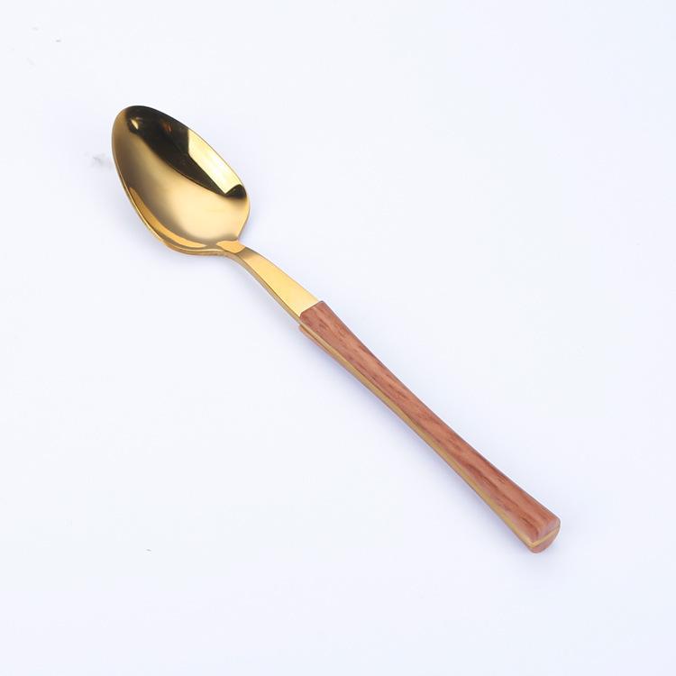 430 Stainless Steel Knife and Fork Spoon Small Waist Wooden Handle Western Tableware Set Portuguese Tableware Steak Knife and Fork
