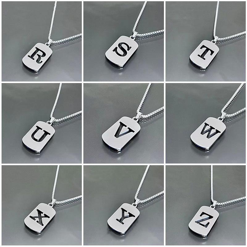 26 Letters English Titanium Steel Necklace Men'S And Women'S Versatile Sweater Sweater Chain Simple Fashion Collarbone Chain