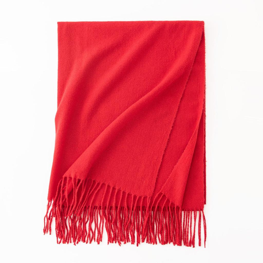 Cashmere Feel Solid Color Women's Imitation Cashmere Scarf Spring Atmosphere Korean Style Versatile Mid Length Shawl Scarf