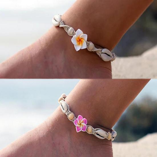 Bohemian Flower Sea Shell Beads Anklet Foot Chain Women Barefoot Ankle Bracelet