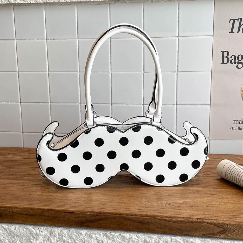2025 Japanese Cute Polka Dot Irregular Handheld and Crossbody Beard Bag
