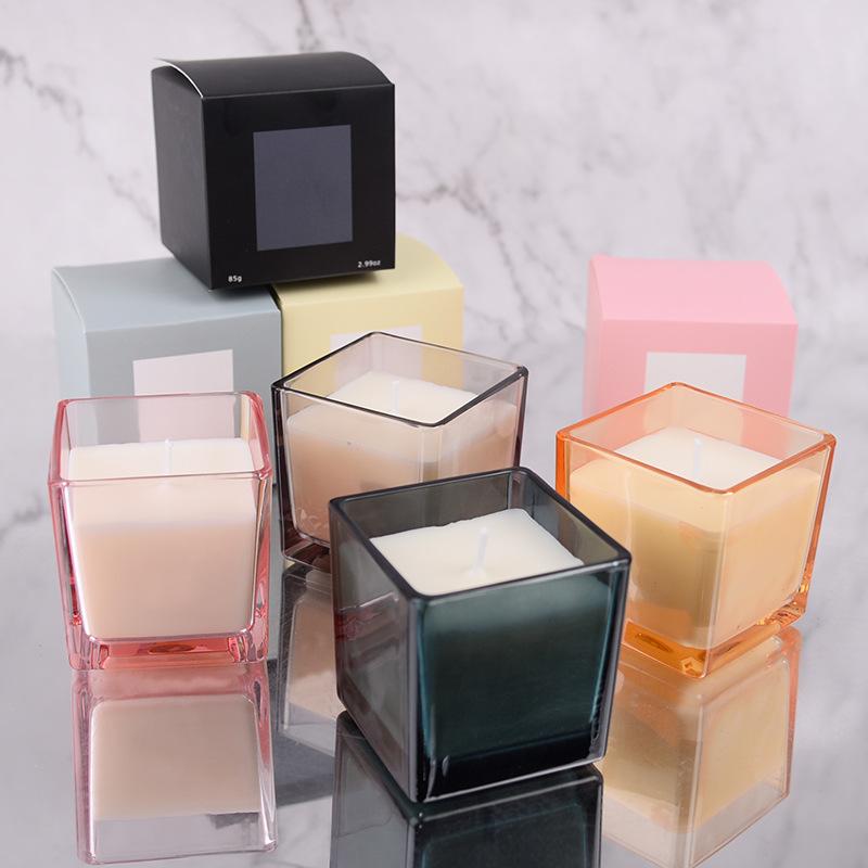 Four-color Small Square Cup Scented Candle Soy Wax Candle Lamp Souvenir Home