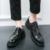 Fashion Men's Leather Shoes Designer Brand Party Nightclub Shoes Lace Up Casual Business Oxfords Point Toe Office Formal Fashion Trends