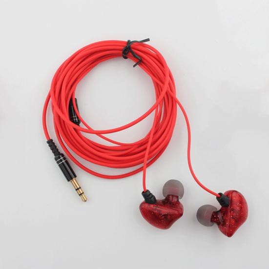 Wired Earphone In-ear HiFi Stereo Long Cable 3.5mm Plug Music Earbuds Monitoring Headphone for Live Broadcast