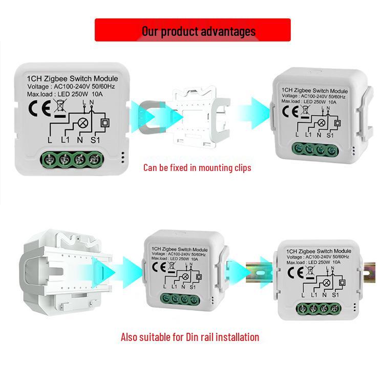 Tuya Zigbee Alexa-Enabled Smart WiFi Switch Module for Voice and APP Control