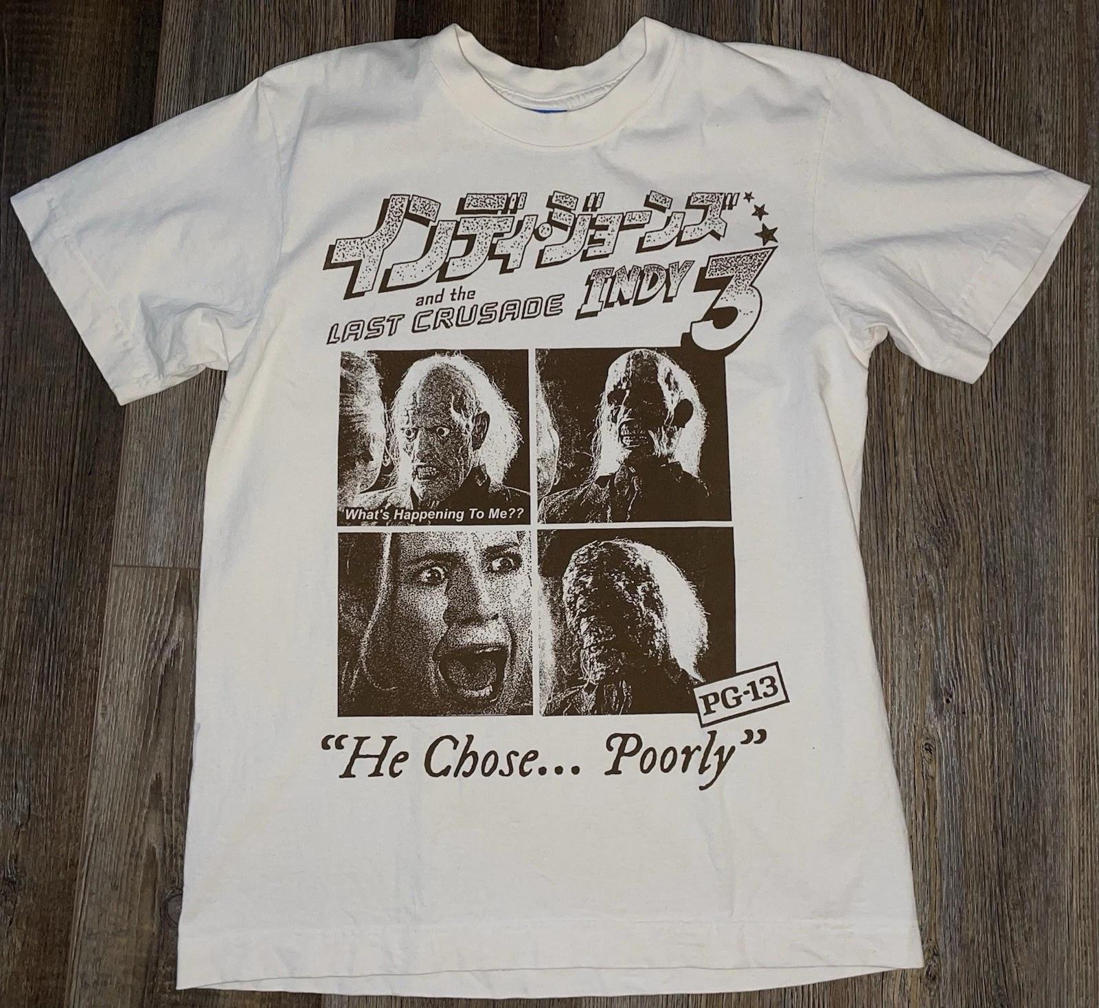 

Indiana Jones and The Last Crusade Movie Graphic Tee T-Shirt Top Mens M Tee 21x28in 3XL