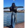 Women's Retro High Waist Scimitar Leg Jeans - Autumn 2026 Slimming Wide Leg Pants