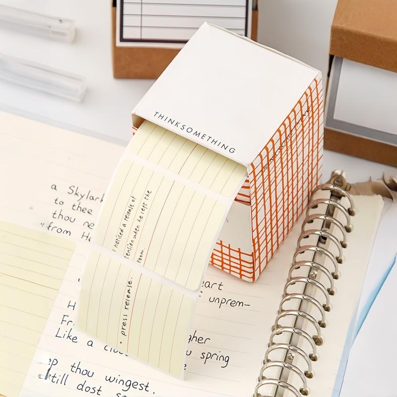1Pc Small Paper Box Pull-out Sticky Sticky Note with Strong Horizontal Line, Pull-out Detachable Sticky Note Paper, Simple