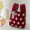Spring Story Korean Style Knit Tote Bag with Cute Floral Design - Perfect Employee Souvenir
