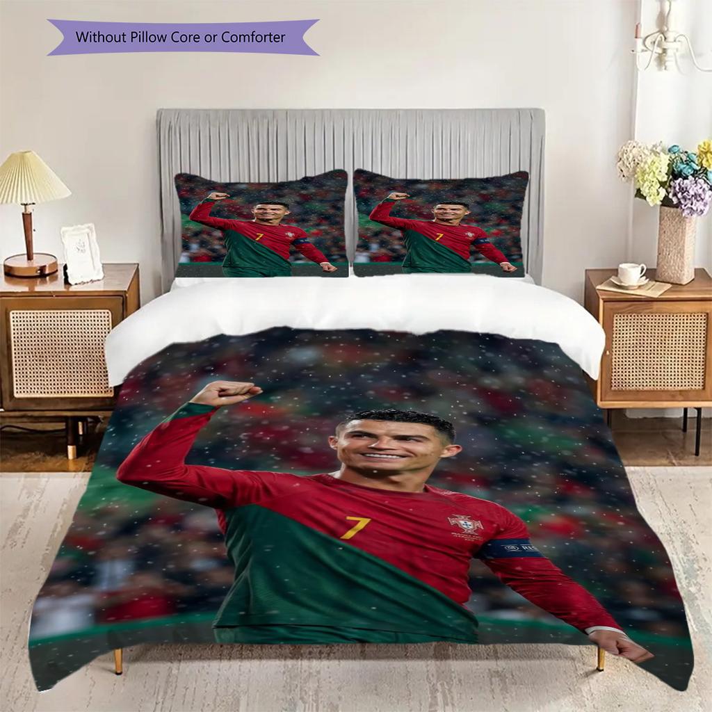 Ronaldo's Legacy Three-piece set (1 * duvet cover + 2 * pillowcase, without core) Soft and comfortable Duvet cover and pillowcase Bedding set