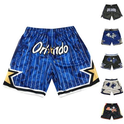 Magics Retro Embroidered Drawstring Cropped Basketball Shorts Training Shorts