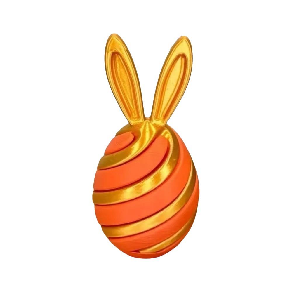 Colorful Easter Rabbit Ornament Sensory Toy Rotating Bunny Eggs Desktop Ornament