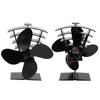 Fireplace Fan 4 Blades Heat Powered Stove Fan Heat Distribution for Wood/Log Burner