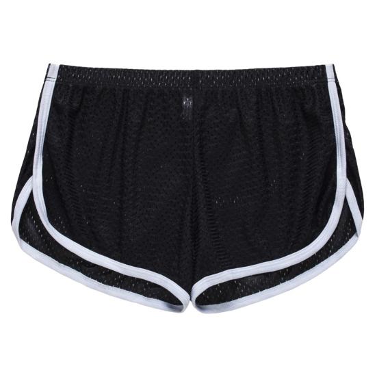 Men Underwear Solid Color U Convex Low Waist Elastic Breathable Underpants Loose Mesh Boxers Panties Casual Sport Shorts for Indoor