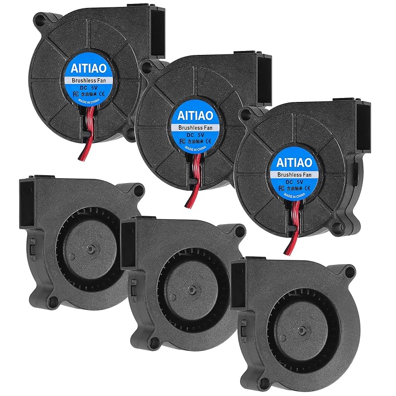 6PCS 5015 Blower Fan 5V DC Brushless Cooling Blower Fan 3D Printer Brushless Cooling Fans 50mmx15mm 2PIN