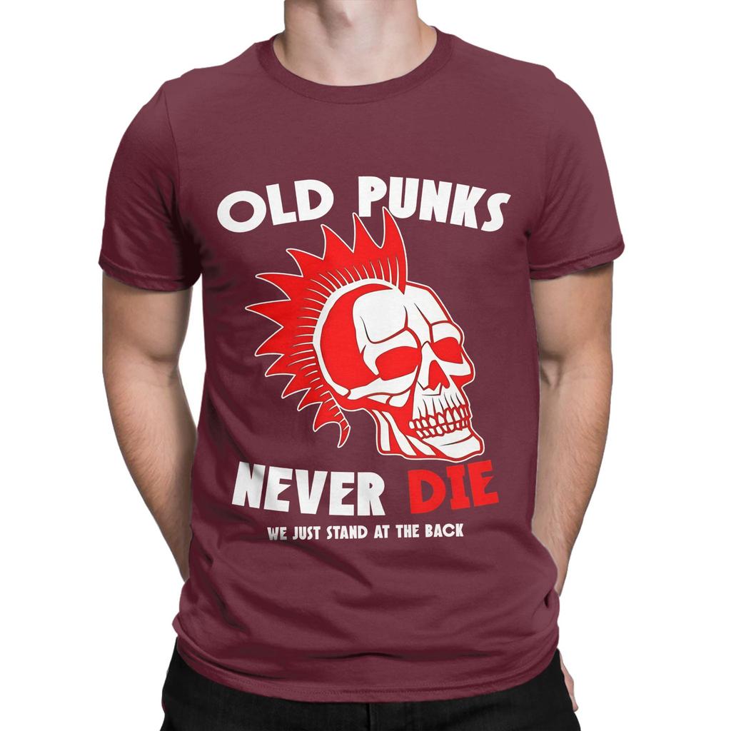 Old Punks Never Die Funny Punk Rocker Graphic 100 Cotton TShirt Old Punks Never Die Tops Tees For Unisex