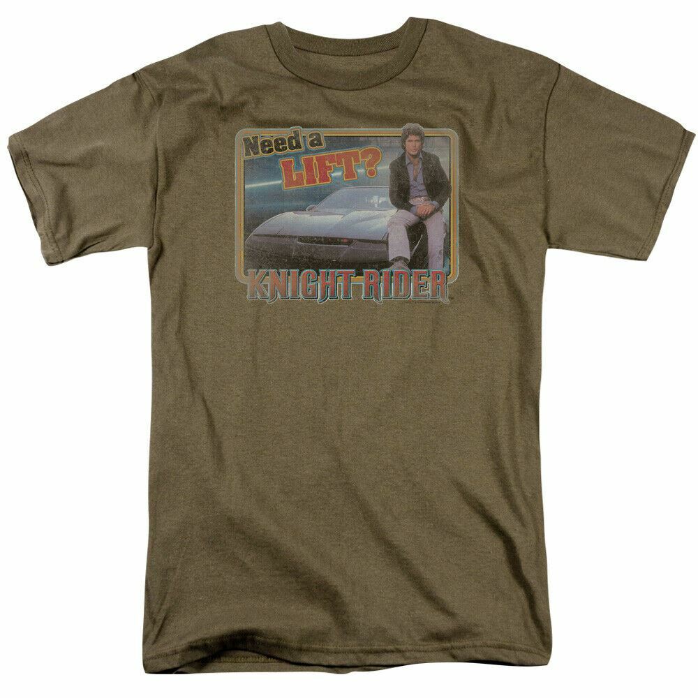 

Knight Rider Lift T Shirt Mens Michael Kitt Licensed Classic TV Safari Green M
