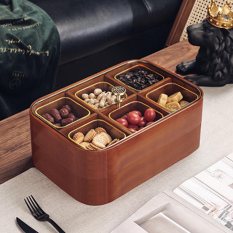 Naijiang New Chinese Style Solid Wood Covered Snack Tray