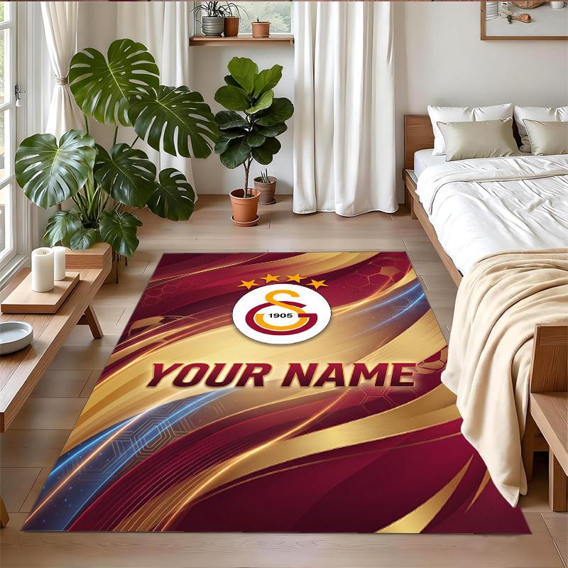 Crystal Velvet Rug Custom Name Text, Soft Non Slip Floor Mat Home DecorGalatasaray FC