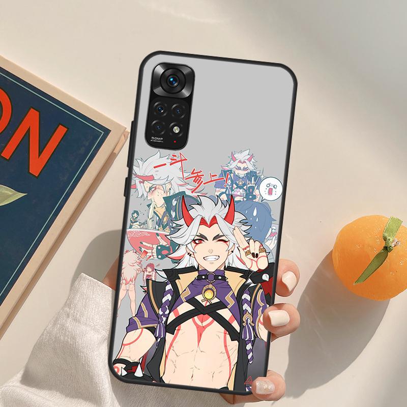 Genshin Impact Arataki Itto Case For Xiaomi Redmi Note 10 11 8 9 12 Pro Redmi Note 12S 11S 10S 9S 9C 10C 10A 12C Coque