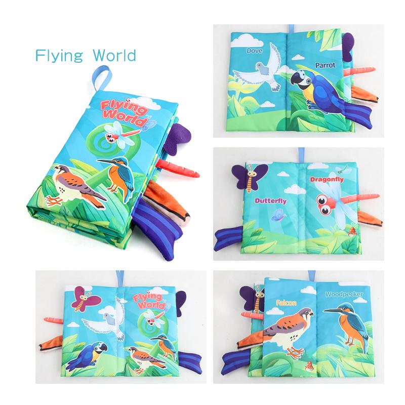 8 Page Tail Cloth Book Cartoon Animals Touch And Feel Infant Soft Books Development Interactive Early Education Toys For Baby