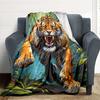 1PC Tiger Print Blanket - Soft Warm All-Season Throw for Sofa, Bed, Car, Office, Throw For Sofa yy250916112