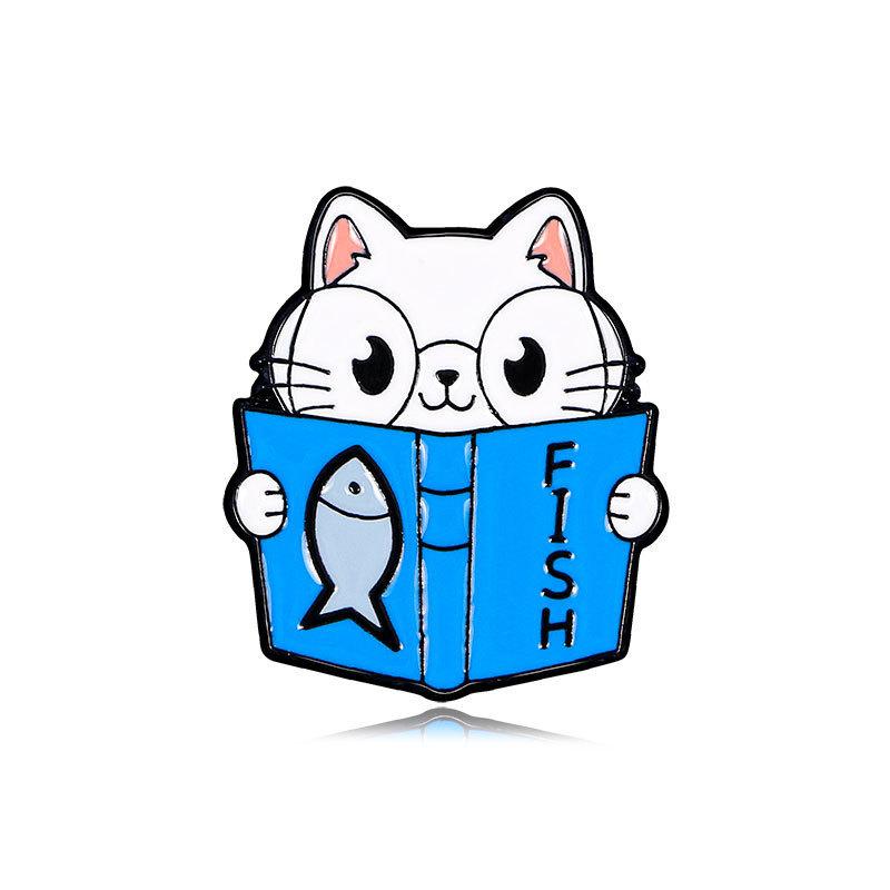 Original Cartoon Katze Metall Brosche Niedliche Tier Serie Schwarze Katze Pistolen Abzeichen Heiß verkaufte Pin Zubehör