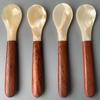 4pcs Natural Shell Spoon Forks Cream Coffee Caviar Spoon Mother of Pearl Seashells Stirring Spoons Teaspoon Crafts Kitchen Tool