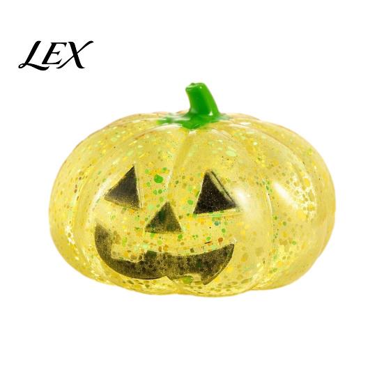 Creepy Pumpkin Fidget Toy Halloween Glitter Stress Ball, Head Squeeze for Tension Relieving Relief, Party Favors Desk Decompression Toys