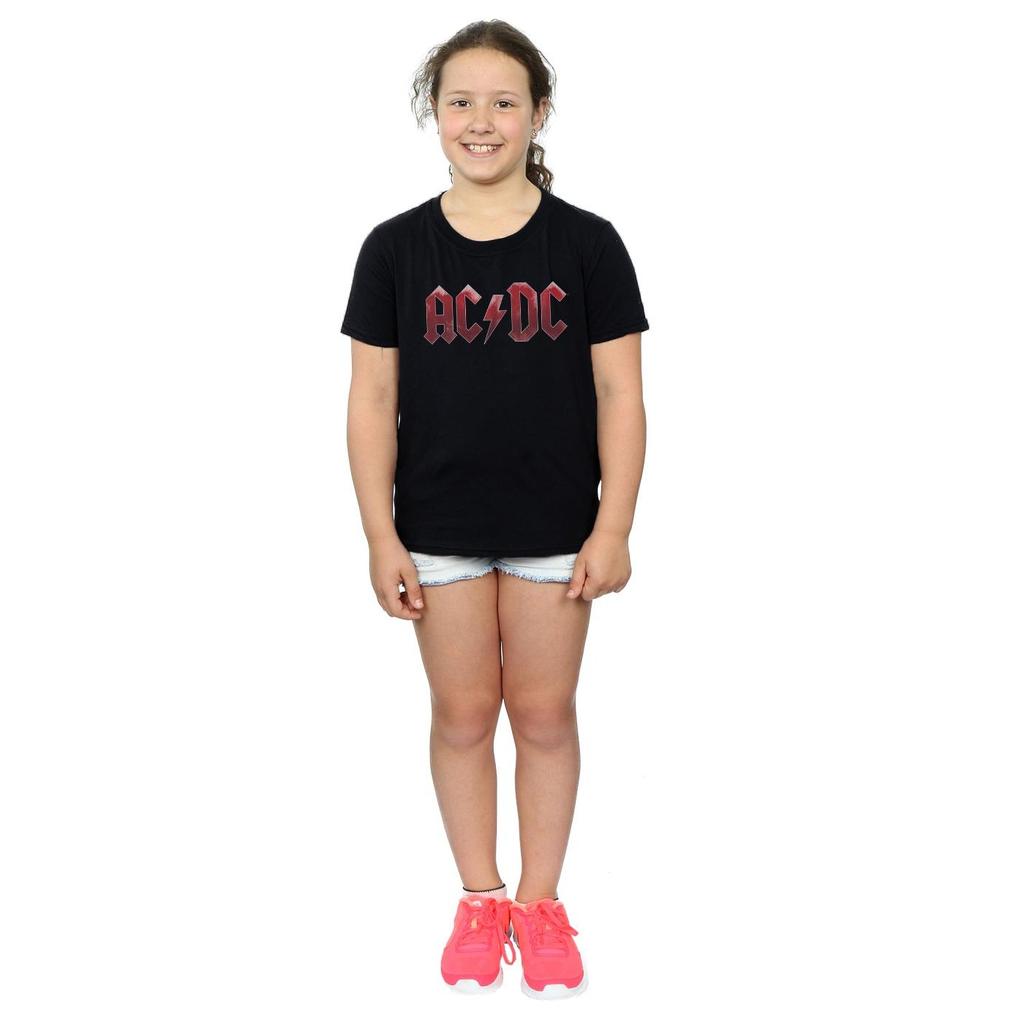 AC/DC Girls Red Ice Logo Cotton T-Shirt