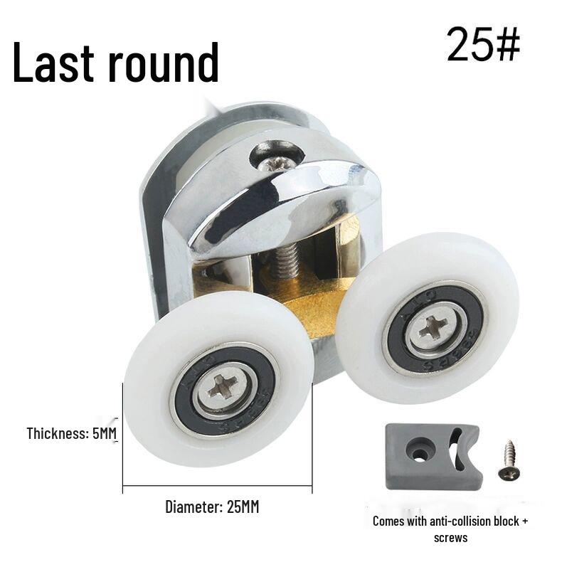 Vintage-Style Shower Door Round Arc Glass Sliding Door Hanger Wheel