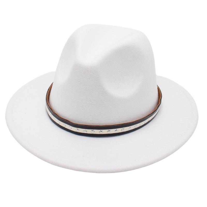 Foreign Trade Retro Top Hat Pentagram Jazz Hat Men'S And Women'S Felt Hat European And American Style Hat Woolen Hat Wool