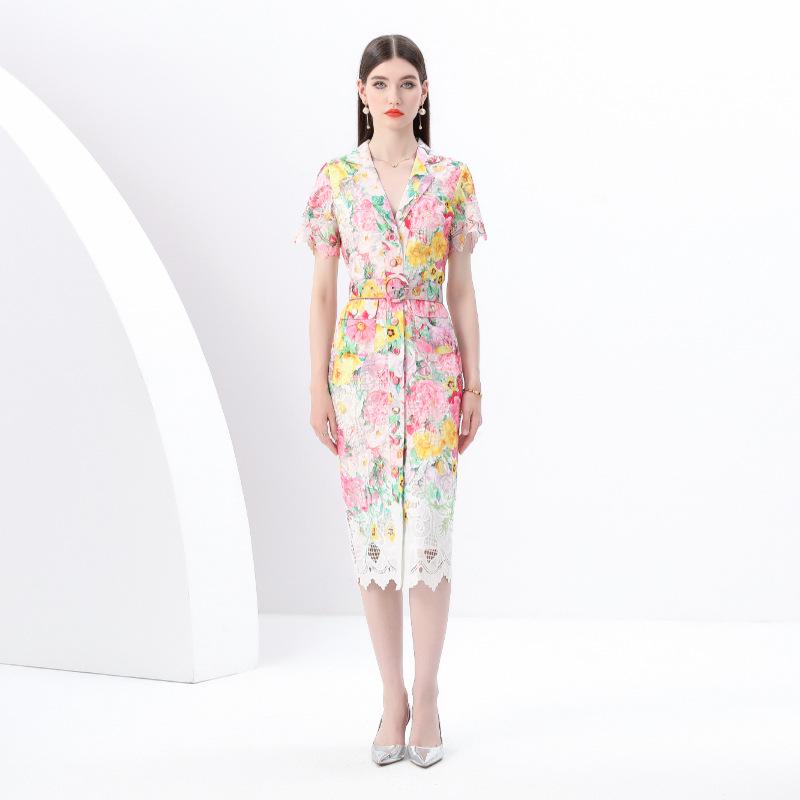 Spring 2025 Elegant Floral Lace Sleeveless Slim-Fit Dress Small цветочные печати