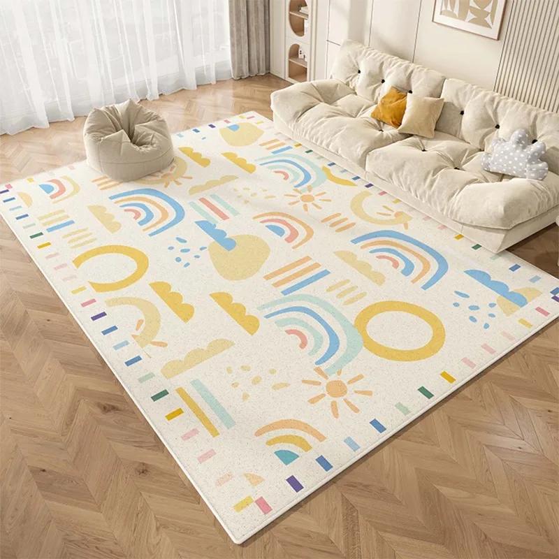 Cartoon Pattern Large Area Floor Mats, Living Room, Sofa, Bedroom, Bedside Rugs, Non-slip, Wear-resistant, Easy-care, Soundproof