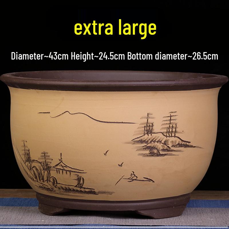 Extra Large Purple Clay Tall Flower Pot 2025 - Cylindrical Ceramic Design