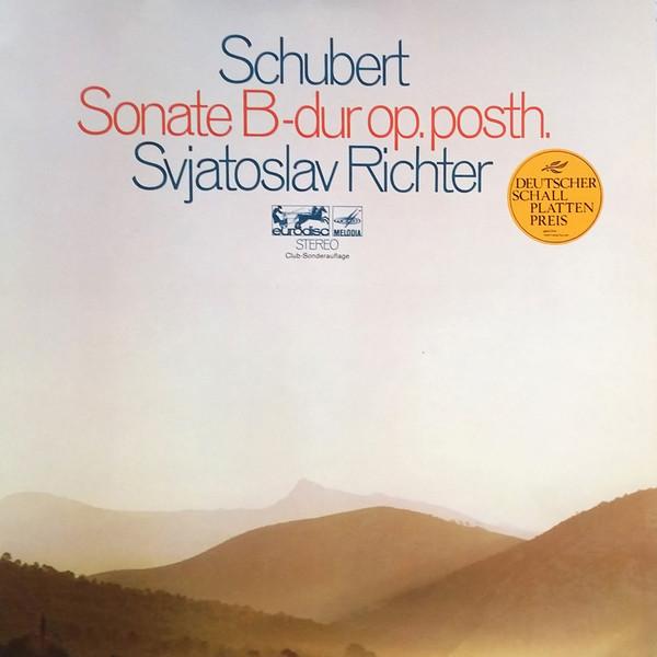

LP Record FRANZ SCHUBERT SVIATOSLAV RICHTER Sonate Bdur Op. Posth. 62961 MelodiaEurodis 1976 Germany Classical Used