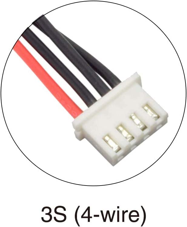 Boladge 10pcs 3S RC LiPo Balance Charger Silicone Wire Connector Plug Extension Cable 15CM 22AWG for RC LiPo 4-Pin JST-XH 2S-6S (3S)