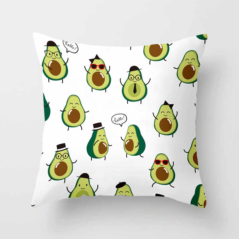 Avocado Printed Pattern Cushion Pillowcase For Home Living Room Sofa Car Seat Decoration Throw Pillow 45 * 45Cm