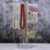 Rotating Earring & Necklace Display Rack with Dustproof Large Capacity