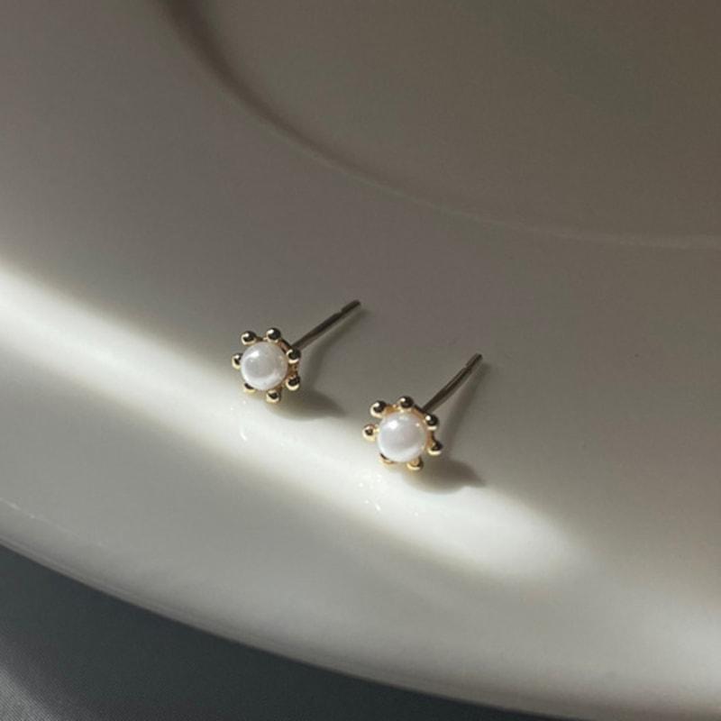 MARQUEMENT 10k 14k Mini Pearl Stud Earrings