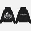 Unisex Oversized Hooded Sweatshirt With Letter Print Cotton Blend Loose Fit Fall Casual Wear