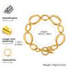 Stainless Steel Geometric Link Chain Bracelets for Women, Toggle Clasp Bangle, Minimalist Jewelry Wholesale