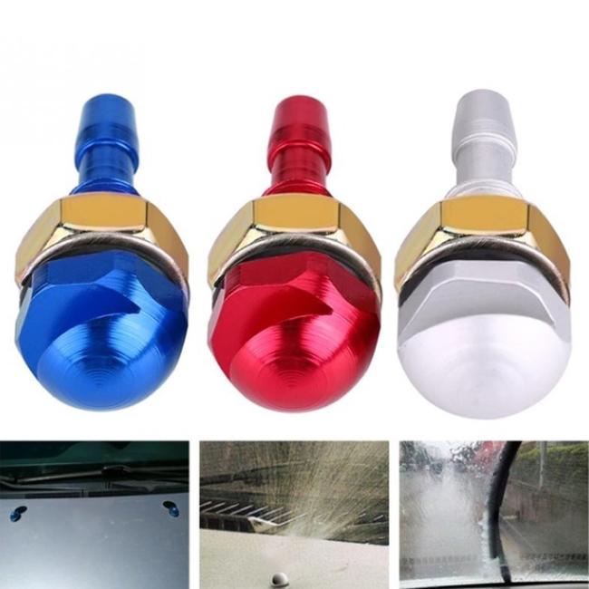 1Pair Universal Aluminum Alloy Car Auto Front Windshield Sprayer Washer Nozzle