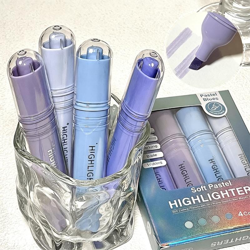 Soft Pastels Highlighter Markers, Chisels Tip Quick Dry Ink for Study Note Journaling and Clean Paper Page Marking